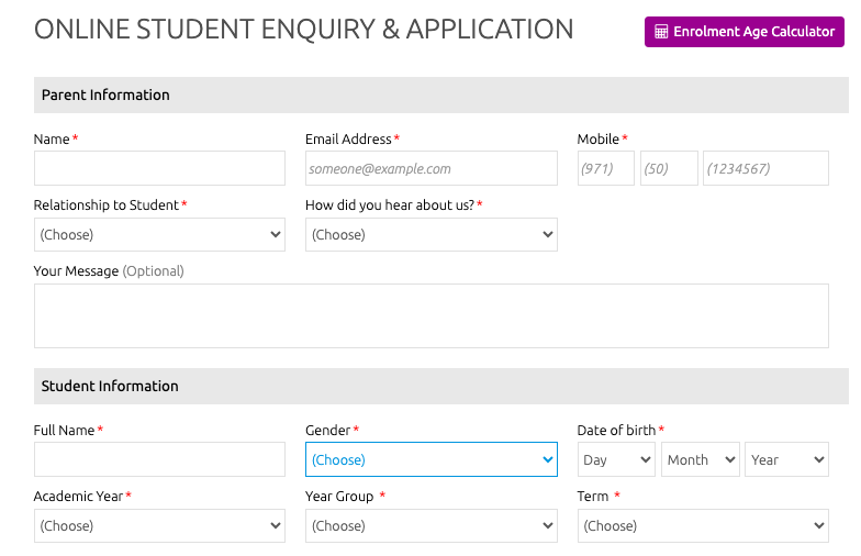 Sunmarke School Dubai Admission process